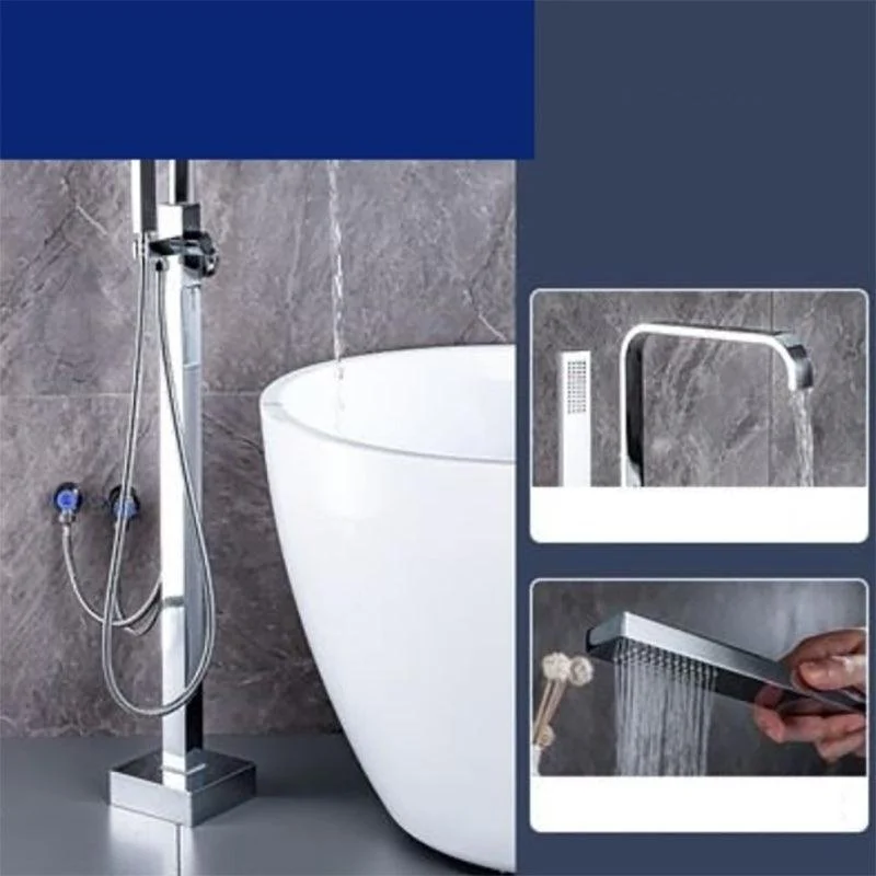 Floor Mounted Metal Freestanding Tub Filler One Hold Freestanding Tub Filler Trim -Bathlova