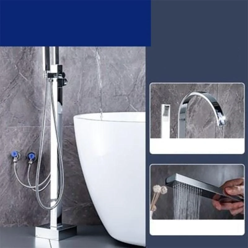 Floor Mounted Metal Freestanding Tub Filler One Hold Freestanding Tub Filler Trim -Bathlova