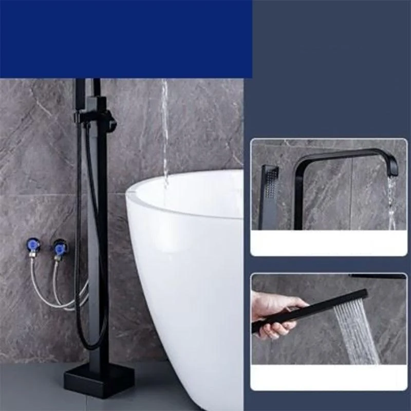 Floor Mounted Metal Freestanding Tub Filler One Hold Freestanding Tub Filler Trim -Bathlova