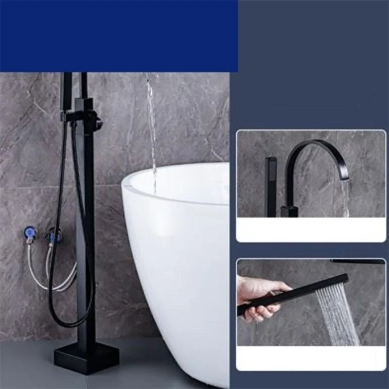 Floor Mounted Metal Freestanding Tub Filler One Hold Freestanding Tub Filler Trim -Bathlova