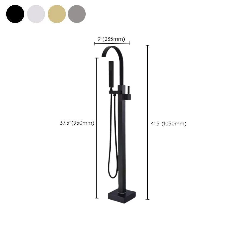 Floor Mounted Metal Freestanding Tub Filler Rotatable Freestanding Bathtub Tap -Bathlova