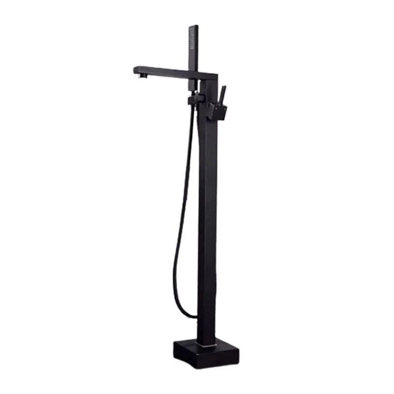 Floor Mounted Metal Freestanding Tub Filler Rotatable Freestanding Bathtub Tap -Bathlova