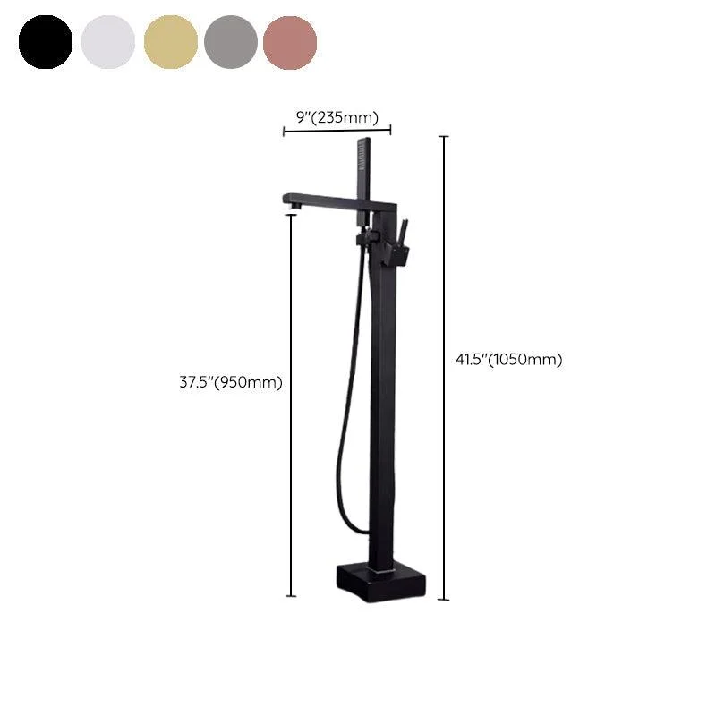 Floor Mounted Metal Freestanding Tub Filler Rotatable Freestanding Bathtub Tap -Bathlova