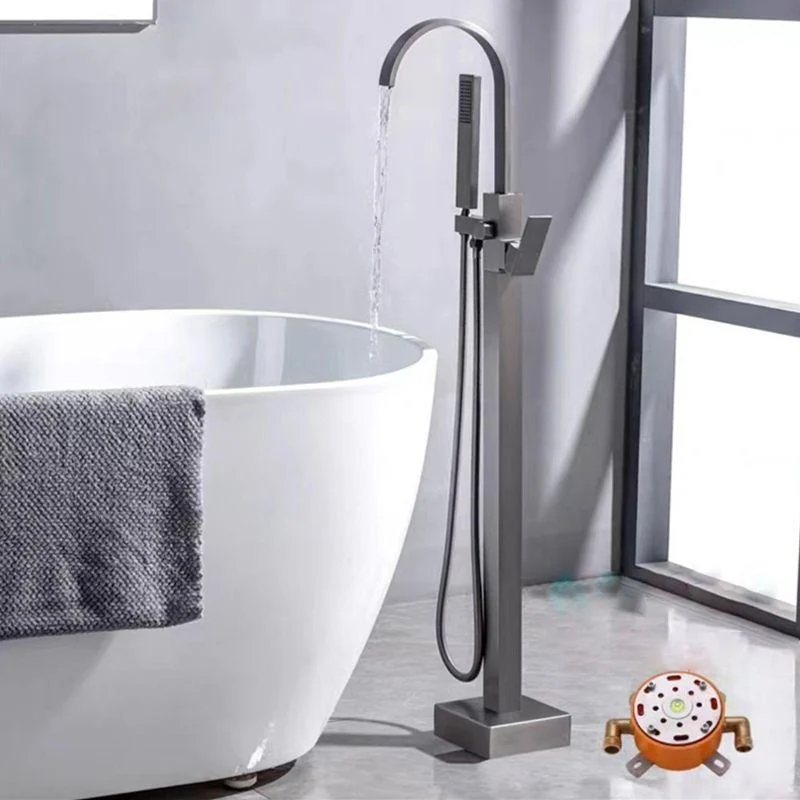 Floor Mounted Metal Freestanding Tub Filler Rotatable Freestanding Bathtub Tap -Bathlova