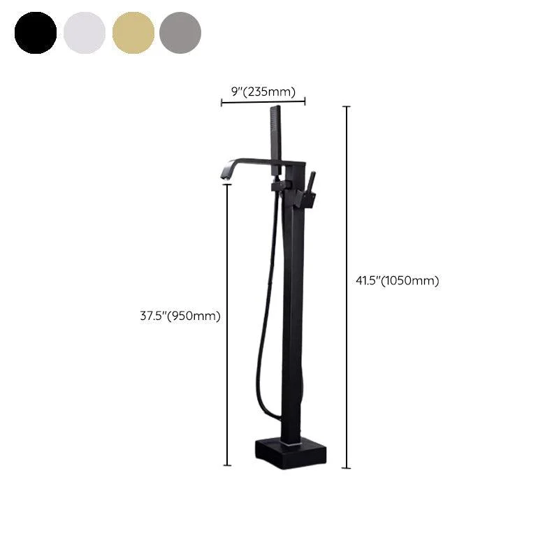 Floor Mounted Metal Freestanding Tub Filler Rotatable Freestanding Bathtub Tap -Bathlova