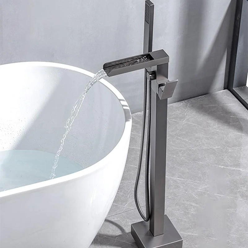 Floor Mounted Metal Freestanding Tub Filler Rotatable Freestanding Bathtub Tap -Bathlova