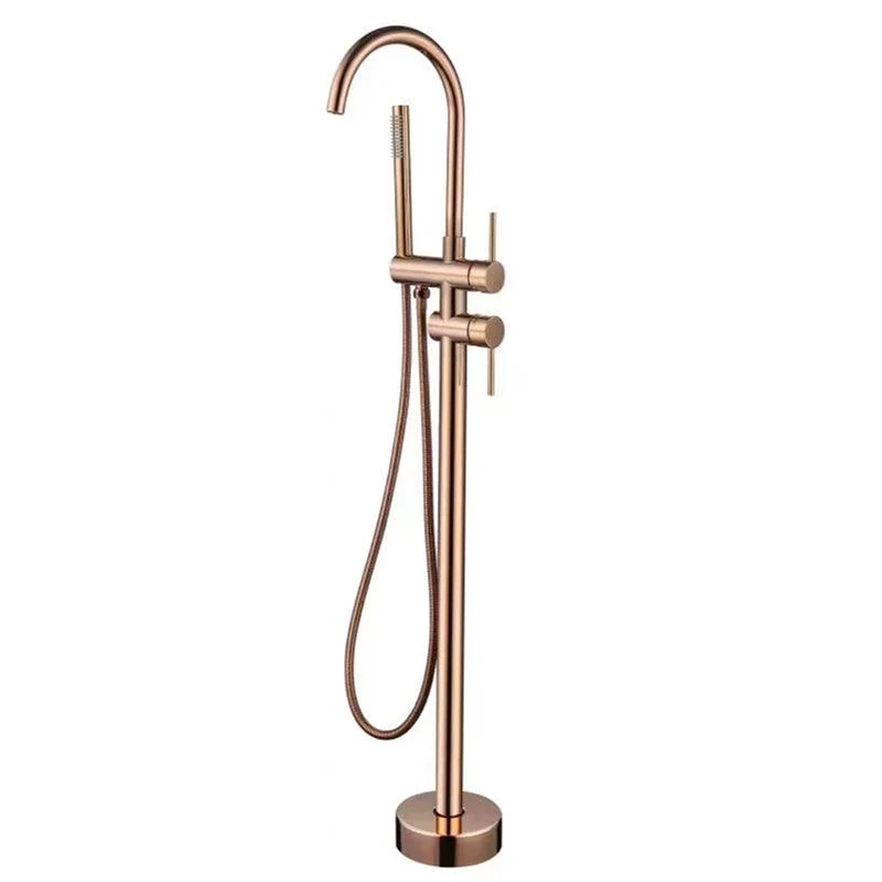 Floor Mounted Metal Freestanding Tub Filler Rotatable Freestanding Bathtub Tap -Bathlova