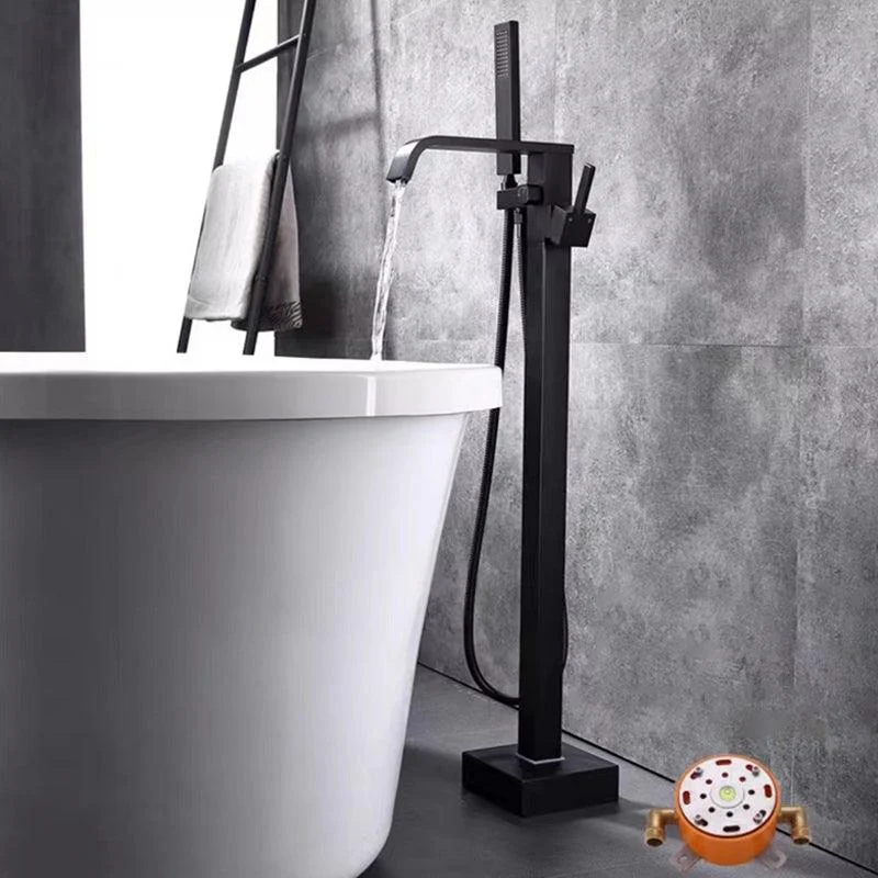 Floor Mounted Metal Freestanding Tub Filler Rotatable Freestanding Bathtub Tap -Bathlova