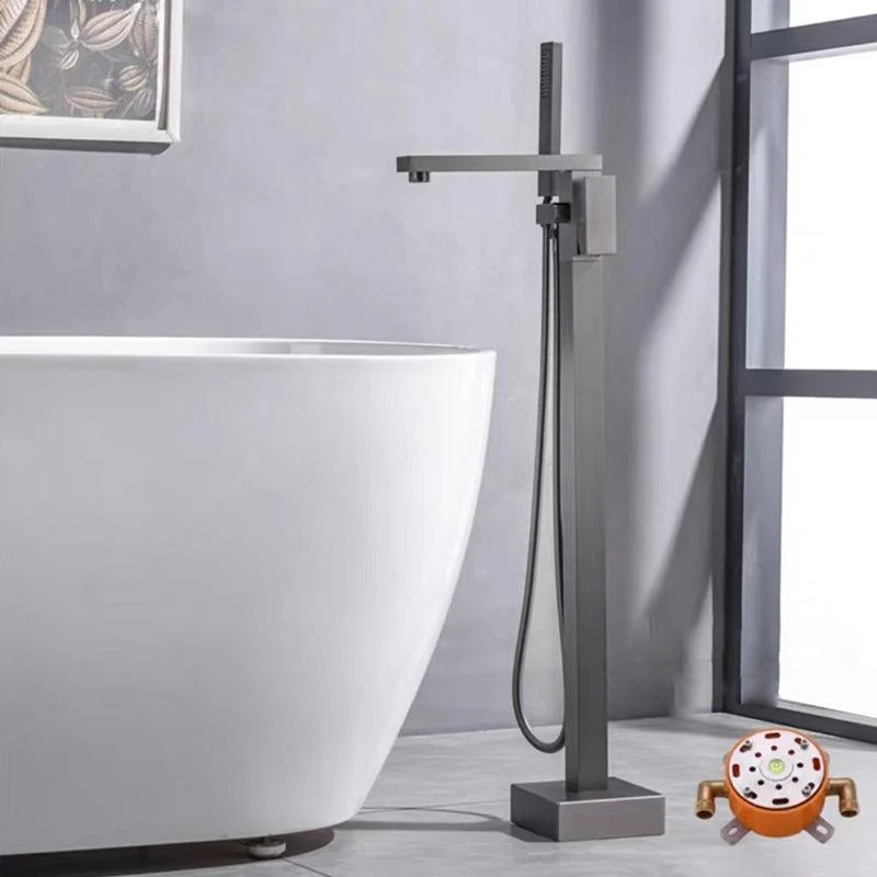 Floor Mounted Metal Freestanding Tub Filler Rotatable Freestanding Bathtub Tap -Bathlova