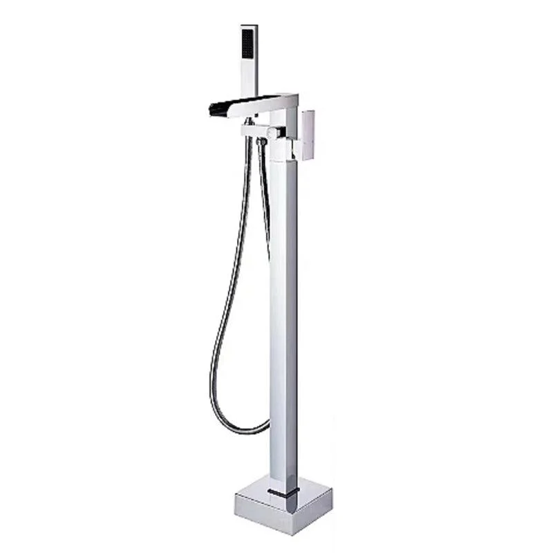 Floor Mounted Metal Freestanding Tub Filler Rotatable Freestanding Bathtub Tap -Bathlova