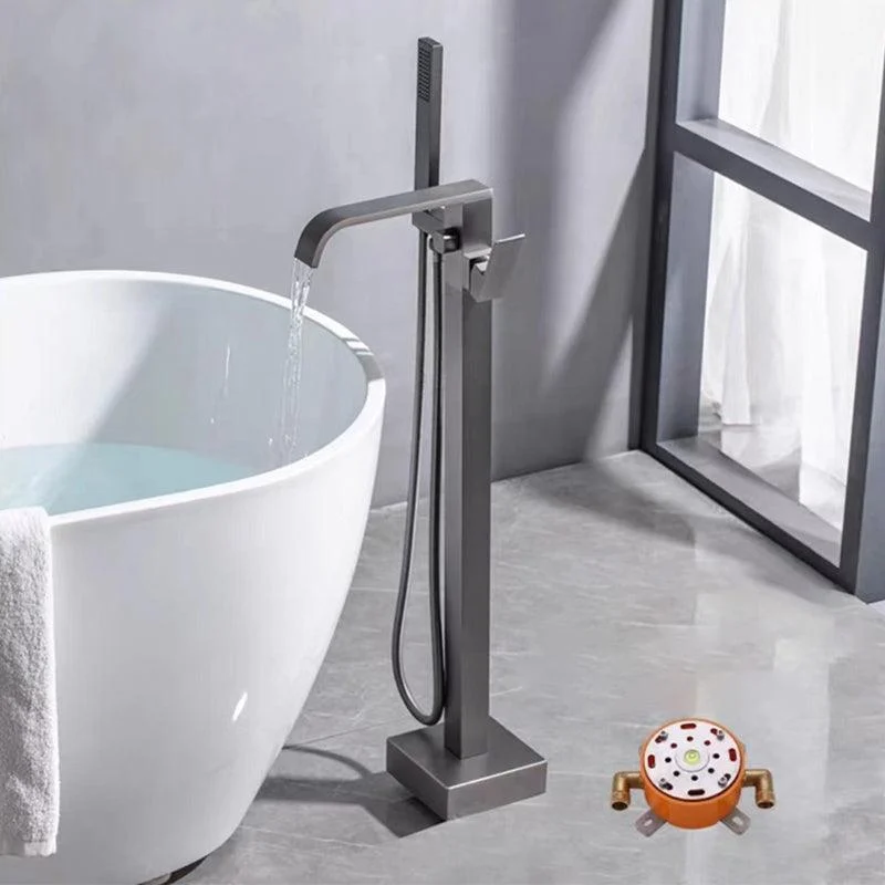 Floor Mounted Metal Freestanding Tub Filler Rotatable Freestanding Bathtub Tap -Bathlova