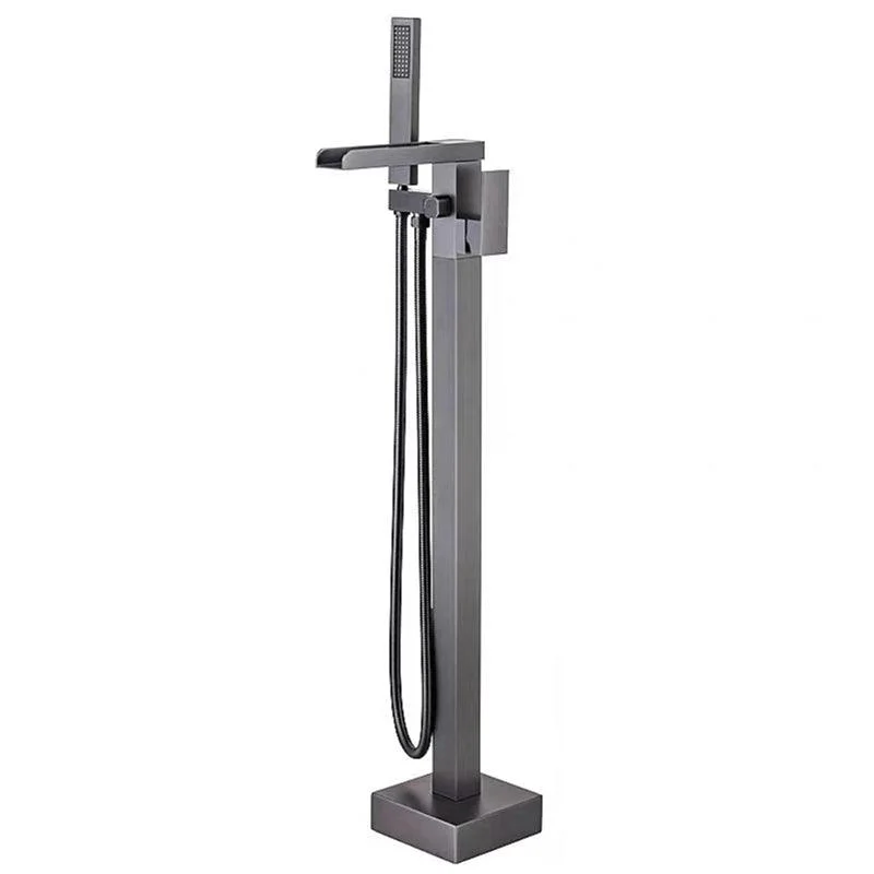 Floor Mounted Metal Freestanding Tub Filler Rotatable Freestanding Bathtub Tap -Bathlova