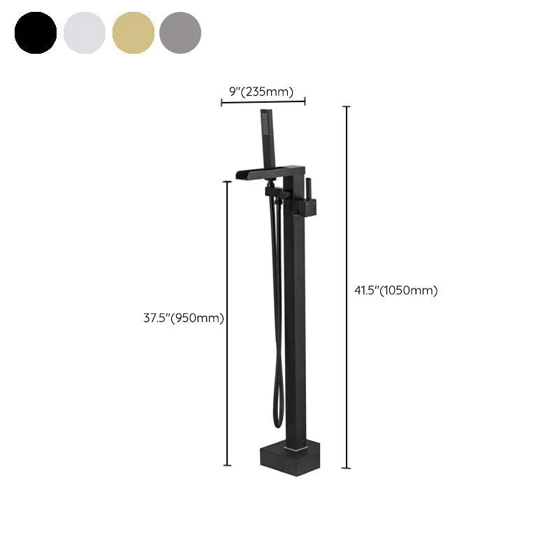 Floor Mounted Metal Freestanding Tub Filler Rotatable Freestanding Bathtub Tap -Bathlova