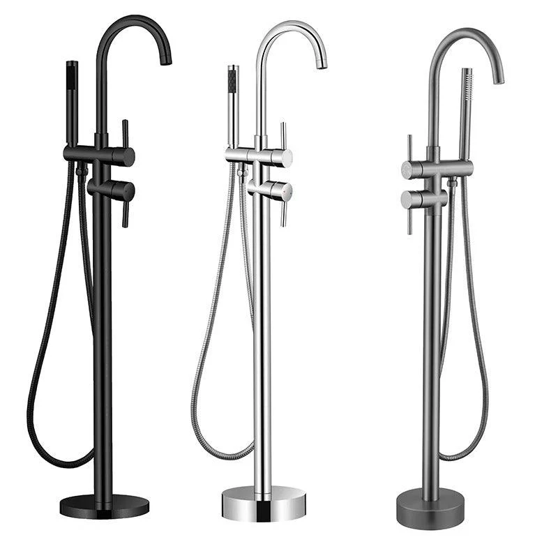 Floor Mounted Metal Freestanding Tub Filler Single Handle Freestanding Tap -Bathlova