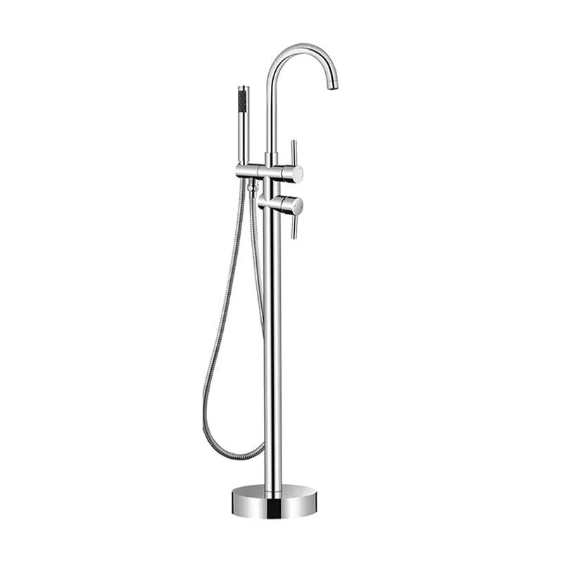 Floor Mounted Metal Freestanding Tub Filler Single Handle Freestanding Tap -Bathlova