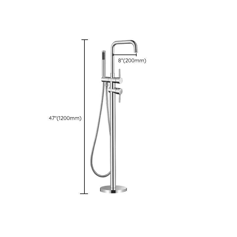 Floor Mounted Metal Freestanding Tub Filler Single Handle Freestanding Tap -Bathlova