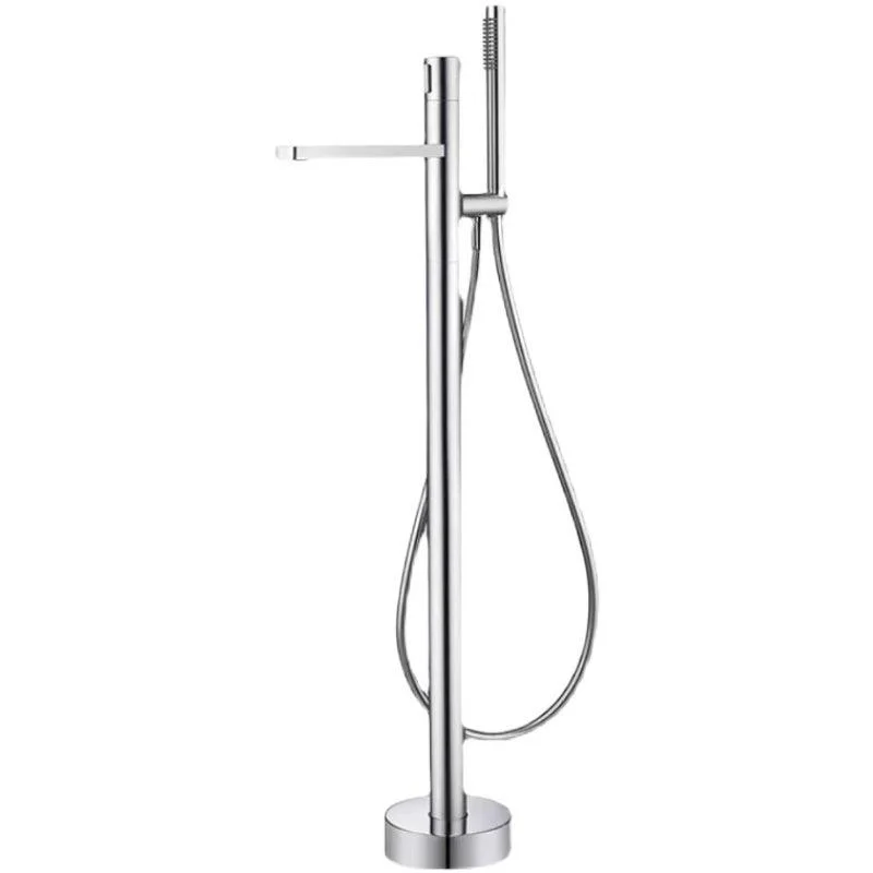 Floor Mounted Metal Freestanding Tub Filler Single Handle Freestanding Tub Filler Trim -Bathlova