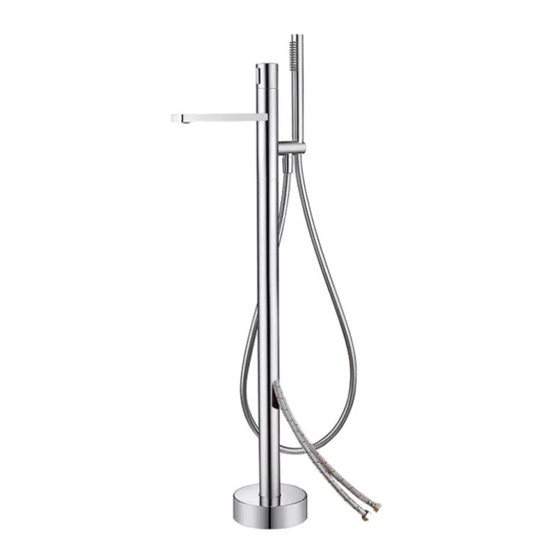 Floor Mounted Metal Freestanding Tub Filler Single Handle Freestanding Tub Filler Trim -Bathlova