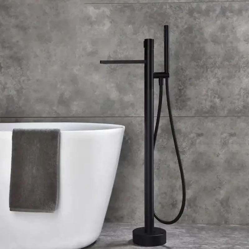 Floor Mounted Metal Freestanding Tub Filler Single Handle Freestanding Tub Filler Trim -Bathlova