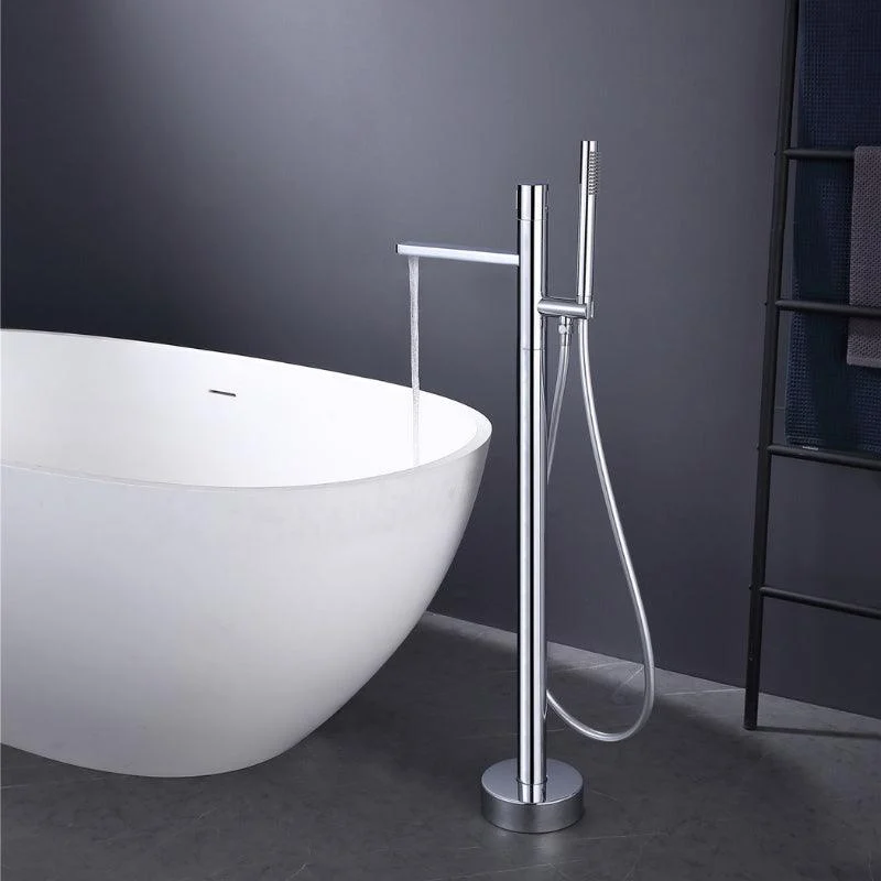 Floor Mounted Metal Freestanding Tub Filler Single Handle Freestanding Tub Filler Trim -Bathlova