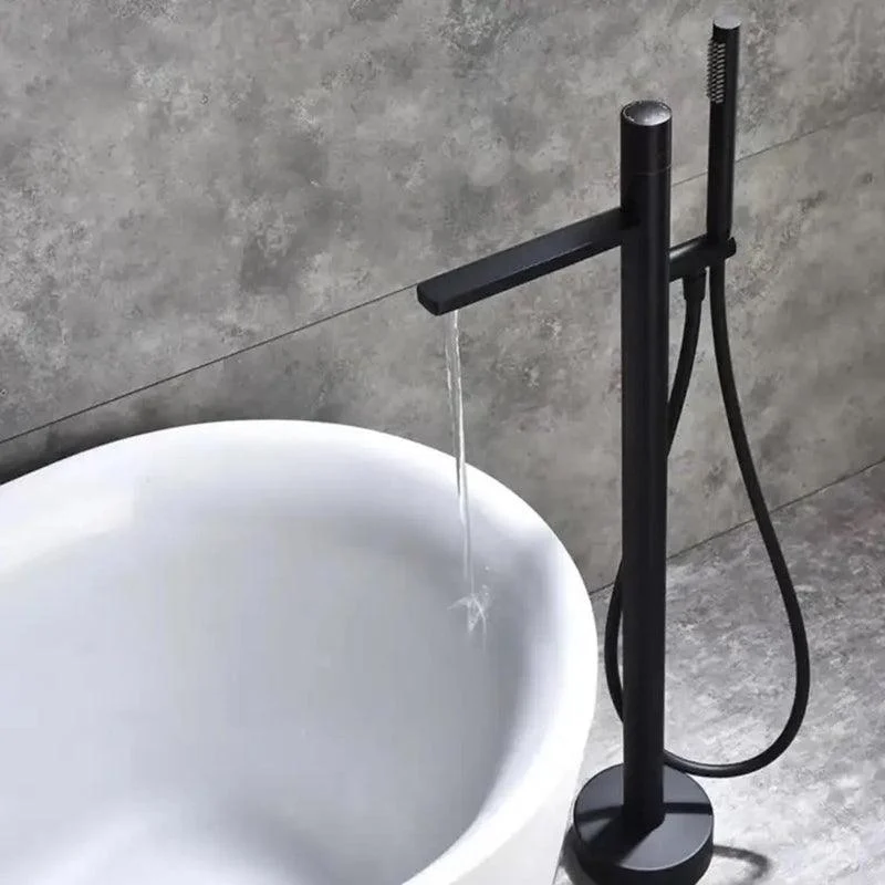 Floor Mounted Metal Freestanding Tub Filler Single Handle Freestanding Tub Filler Trim -Bathlova