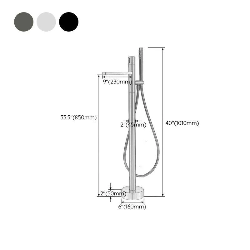 Floor Mounted Metal Freestanding Tub Filler Single Handle Freestanding Tub Filler Trim -Bathlova