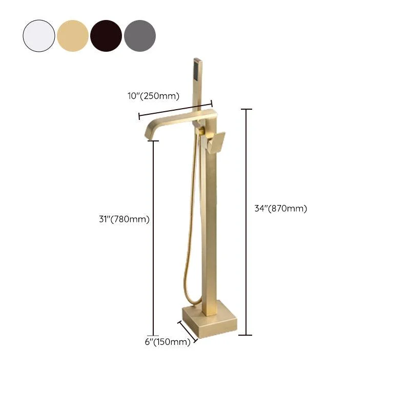 Floor Mounted Metal Freestanding Tub Filler Swivel Freestanding Tap -Bathlova