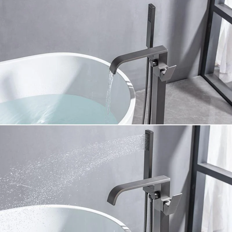 Floor Mounted Metal Freestanding Tub Filler Swivel Freestanding Tap -Bathlova