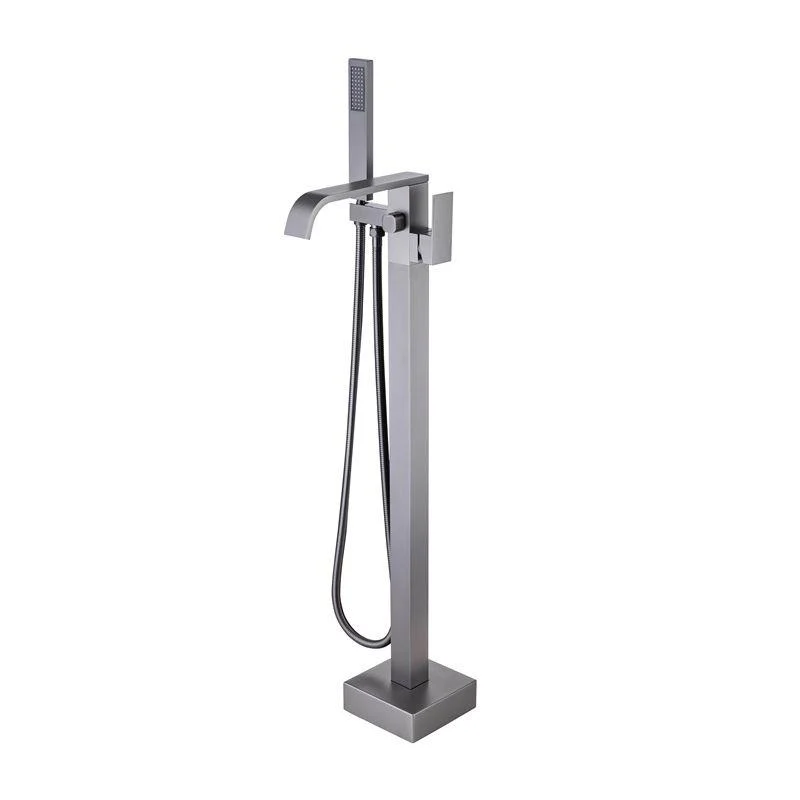 Floor Mounted Metal Freestanding Tub Filler Swivel Freestanding Tap -Bathlova