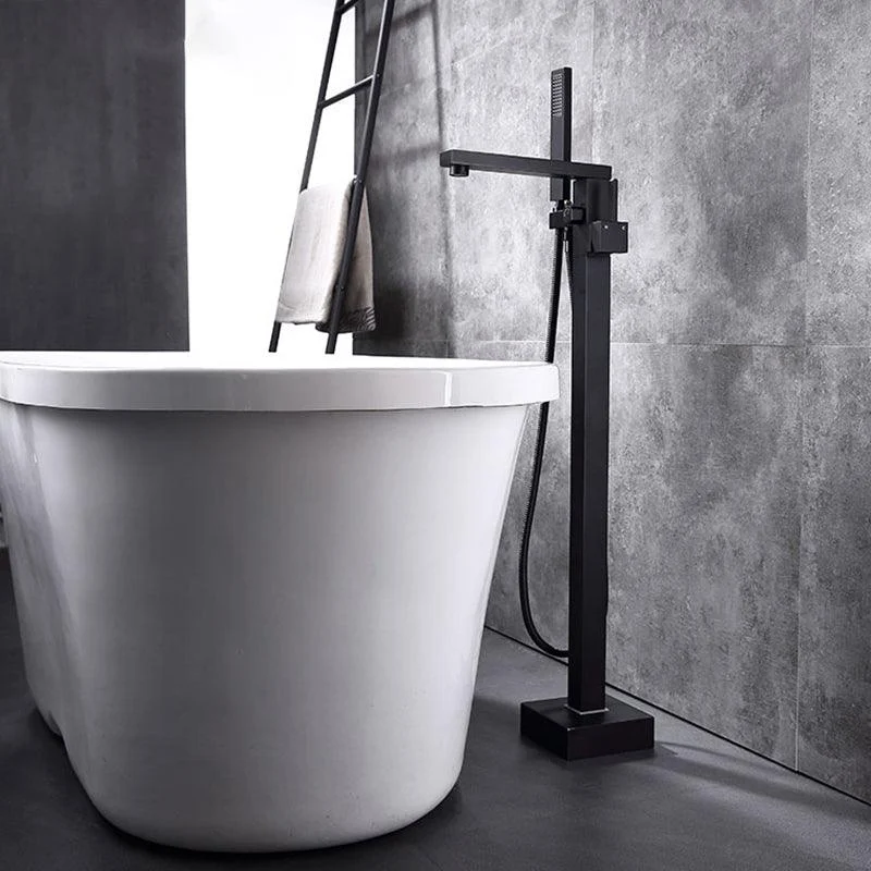 Floor Mounted Metal Freestanding Tub Filler Swivel Freestanding Tap -Bathlova