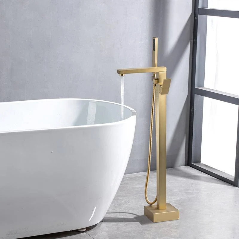 Floor Mounted Metal Freestanding Tub Filler Swivel Freestanding Tap -Bathlova