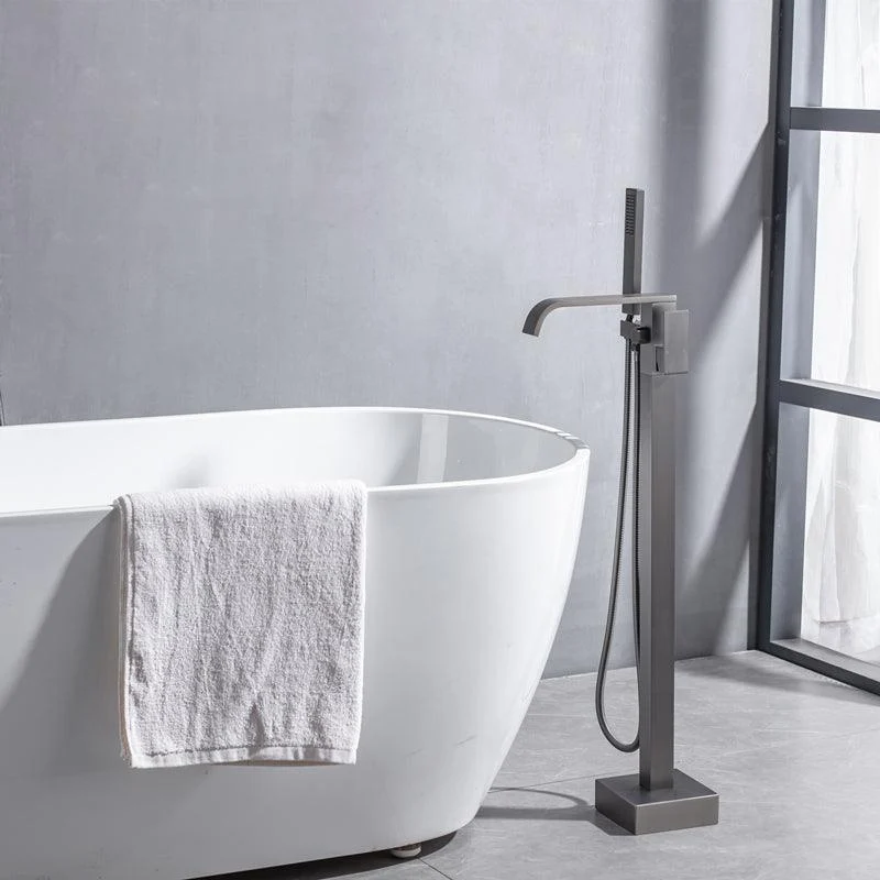 Floor Mounted Metal Freestanding Tub Filler Swivel Freestanding Tap -Bathlova