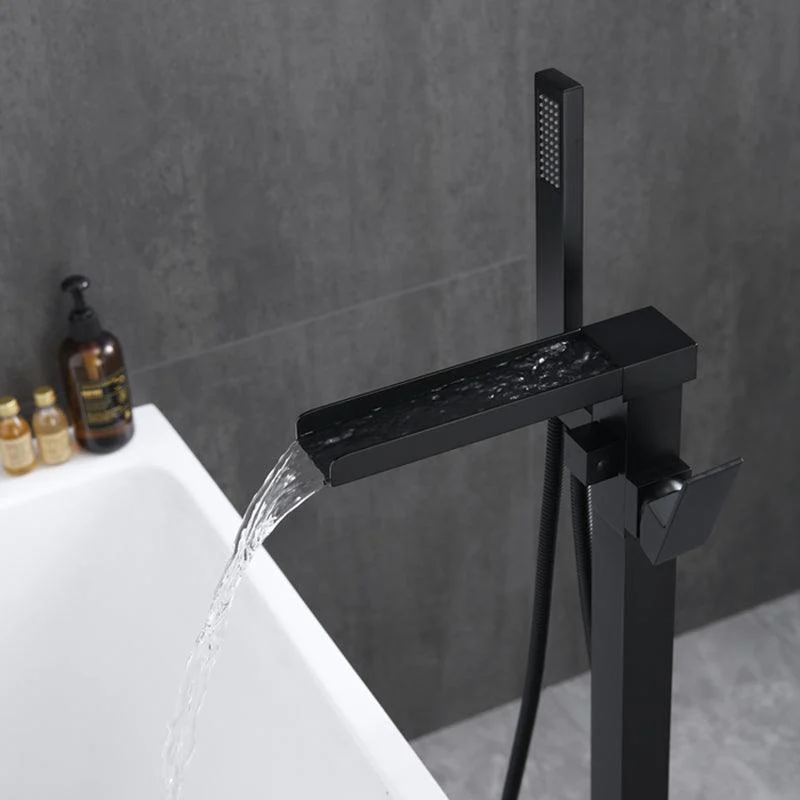 Floor Mounted Metal Freestanding Tub Filler Swivel Freestanding Tap -Bathlova