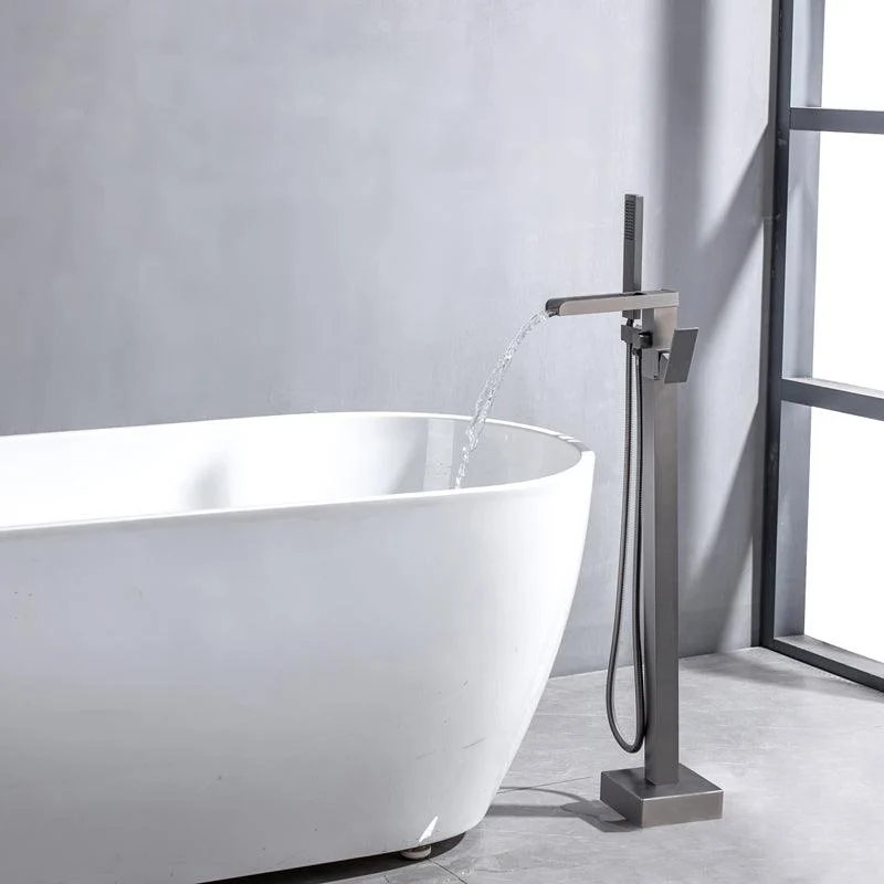 Floor Mounted Metal Freestanding Tub Filler Swivel Freestanding Tap -Bathlova