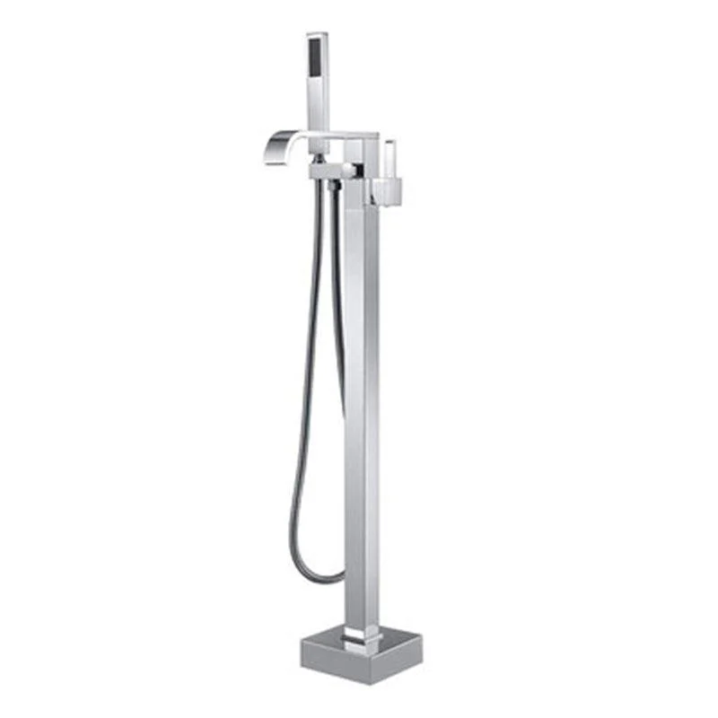 Floor Mounted Metal Freestanding Tub Filler Swivel Freestanding Tap with Spray Gun -Bathlova