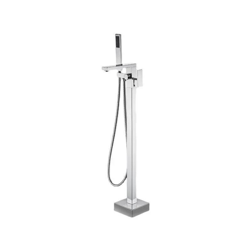 Floor Mounted Metal Freestanding Tub Filler Swivel High Arc Freestanding Tap -Bathlova