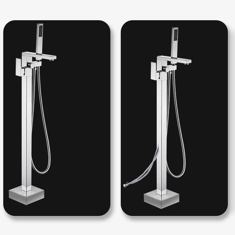 Floor Mounted Metal Freestanding Tub Filler Swivel High Arc Freestanding Tap -Bathlova