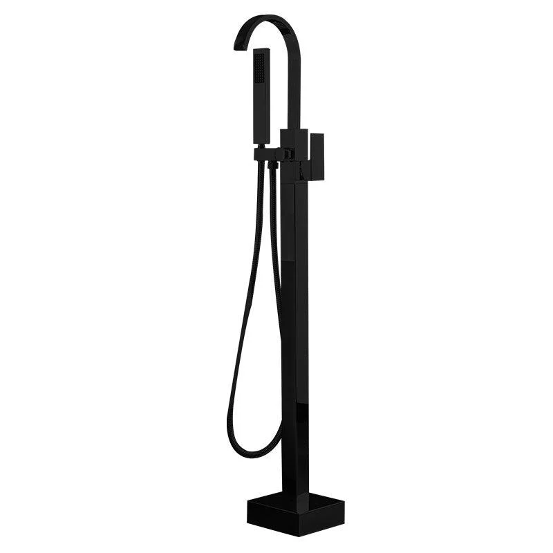 Floor Mounted Metal Freestanding Tub Filler Swivel High Arc Freestanding Tap -Bathlova