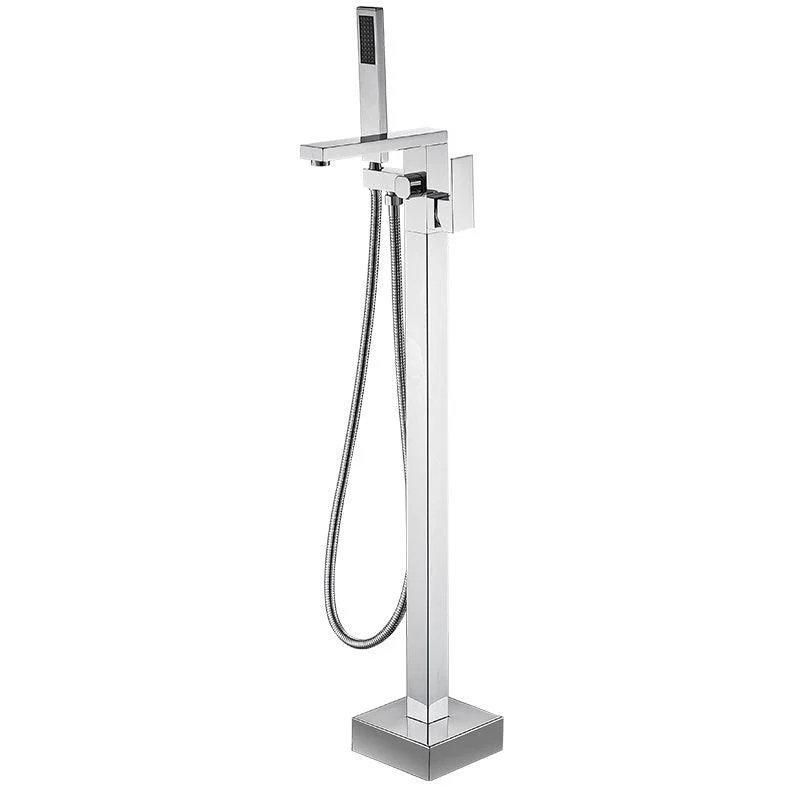 Floor Mounted Metal Freestanding Tub Filler Swivel High Arc Freestanding Tap -Bathlova