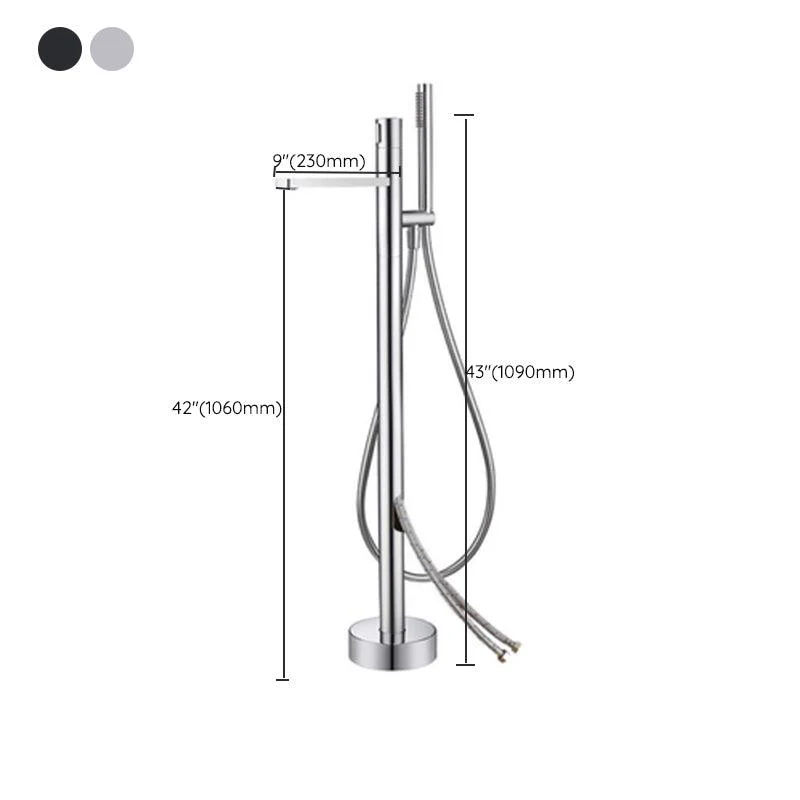 Floor Mounted Metal Freestanding Tub Filler Swivel Nickel Freestanding Tap -Bathlova