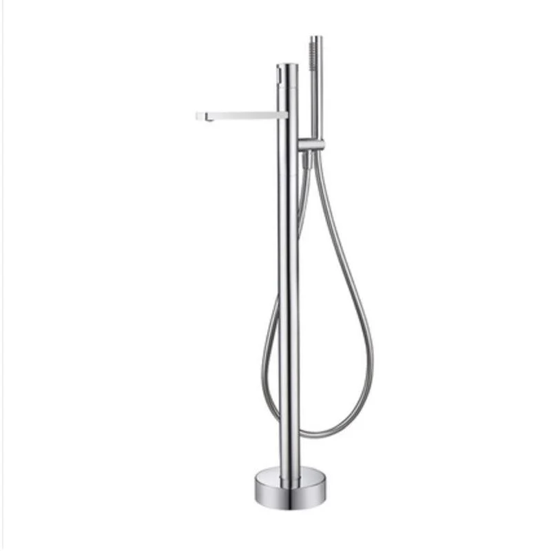 Floor Mounted Metal Freestanding Tub Filler Swivel Nickel Freestanding Tap -Bathlova