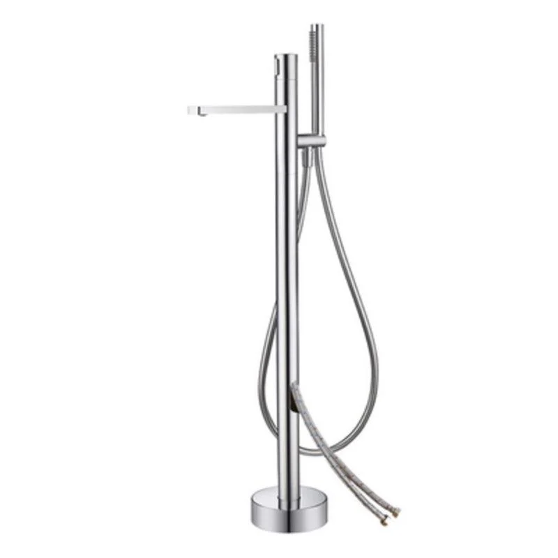 Floor Mounted Metal Freestanding Tub Filler Swivel Nickel Freestanding Tap -Bathlova