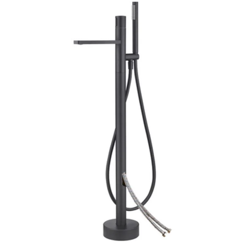 Floor Mounted Metal Freestanding Tub Filler Swivel Nickel Freestanding Tap -Bathlova