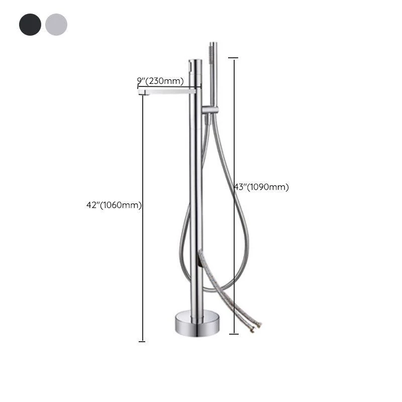 Floor Mounted Metal Freestanding Tub Filler Swivel Nickel Freestanding Tap -Bathlova