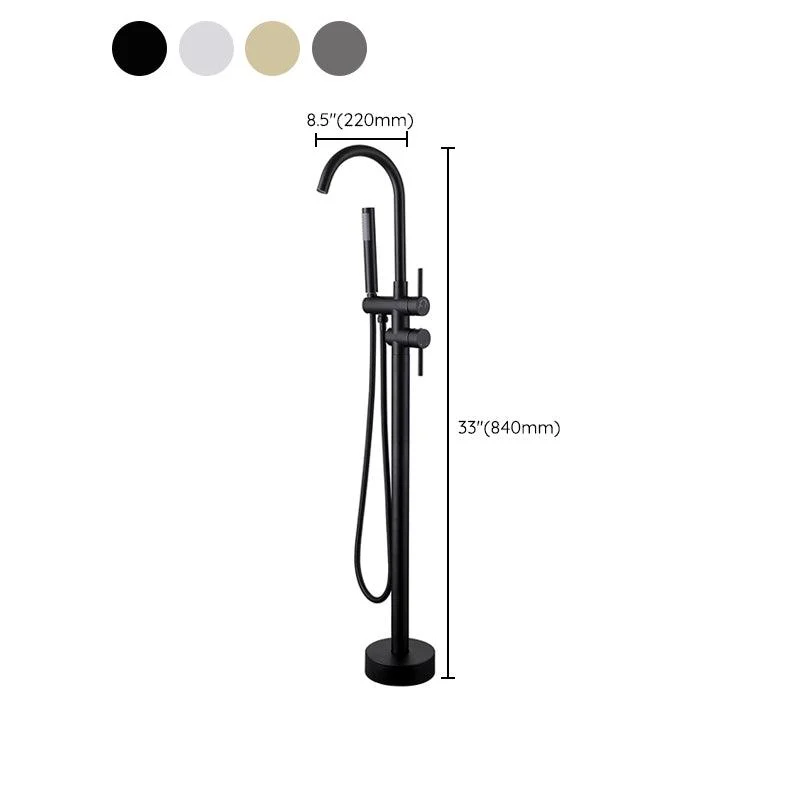 Floor Mounted Metal Freestanding Tub Filler Two Handles Freestanding Tub Filler Trim -Bathlova