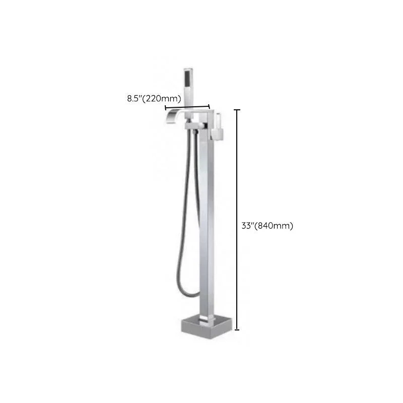 Floor Mounted Metal Freestanding Tub Filler Two Handles Freestanding Tub Filler Trim -Bathlova