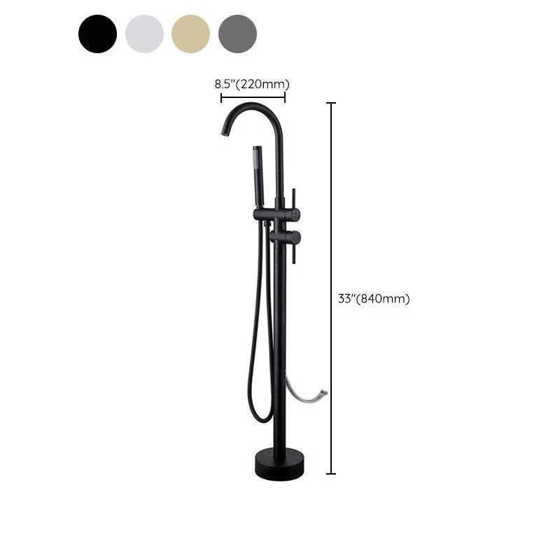 Floor Mounted Metal Freestanding Tub Filler Two Handles Freestanding Tub Filler Trim -Bathlova