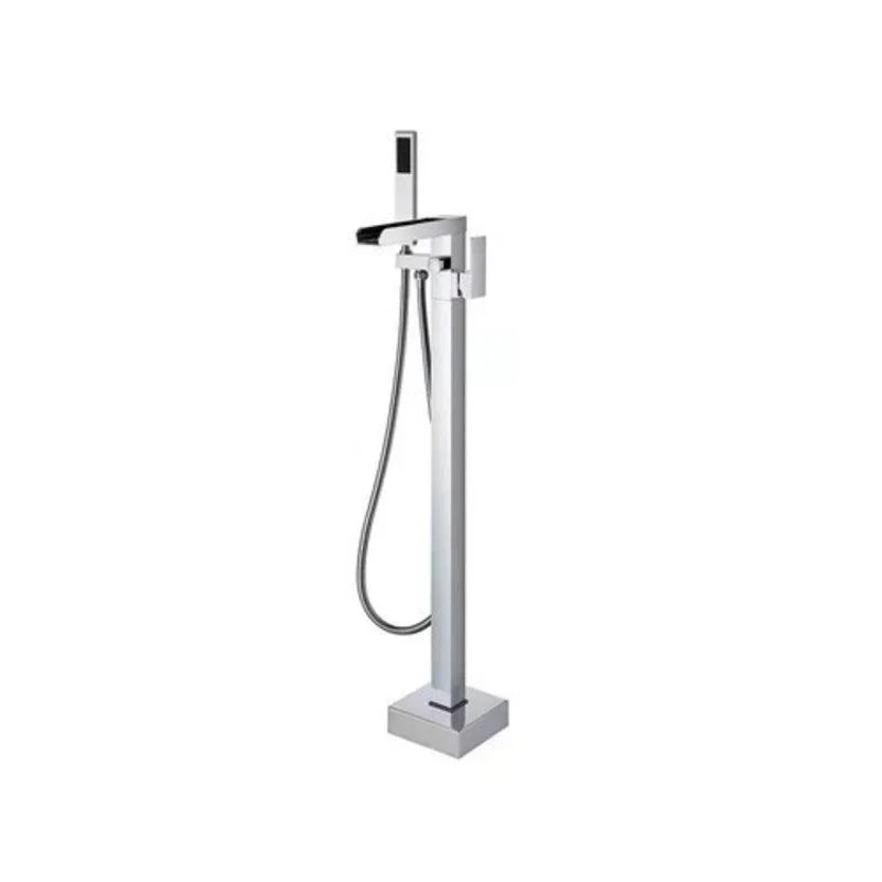 Floor Mounted Metal Freestanding Tub Filler Two Handles Freestanding Tub Filler Trim -Bathlova