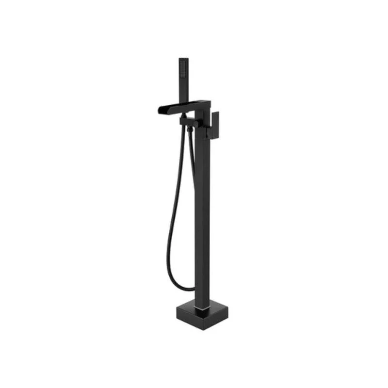 Floor Mounted Metal Freestanding Tub Filler Two Handles Freestanding Tub Filler Trim -Bathlova