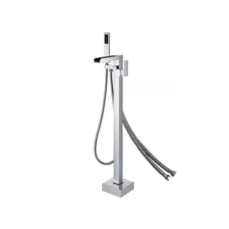 Floor Mounted Metal Freestanding Tub Filler Two Handles Freestanding Tub Filler Trim -Bathlova